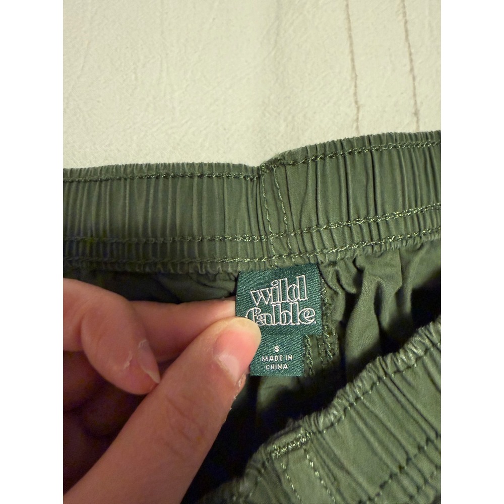 Wild Fable Olive Green Cargo Pants Elastic Waist D-Ring Utility Trousers Small - Picture 3 of 6